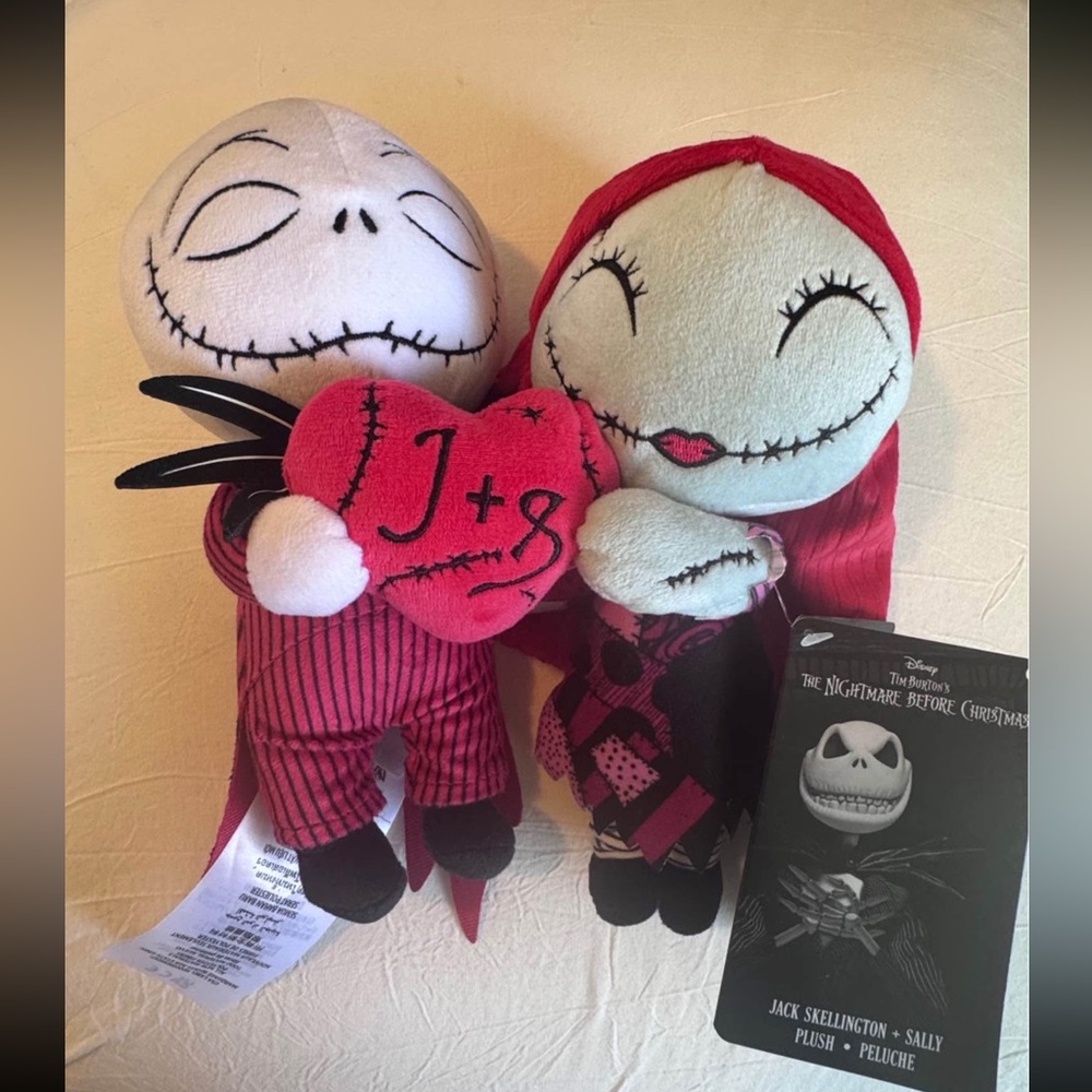Disney Jack Skellington and Sally Plush Duo - Red and Black